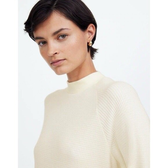 Madewell Waffle-Knit Long-Sleeve Crewneck Tee NWT Size XXS - Picture 2 of 8